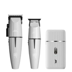 ست ماشین اصلاح حجم زن و خط زن شیور جی آر ال سفید مدل JRL Ghost 2 Trio Kit Clipper Trimmer and Shave